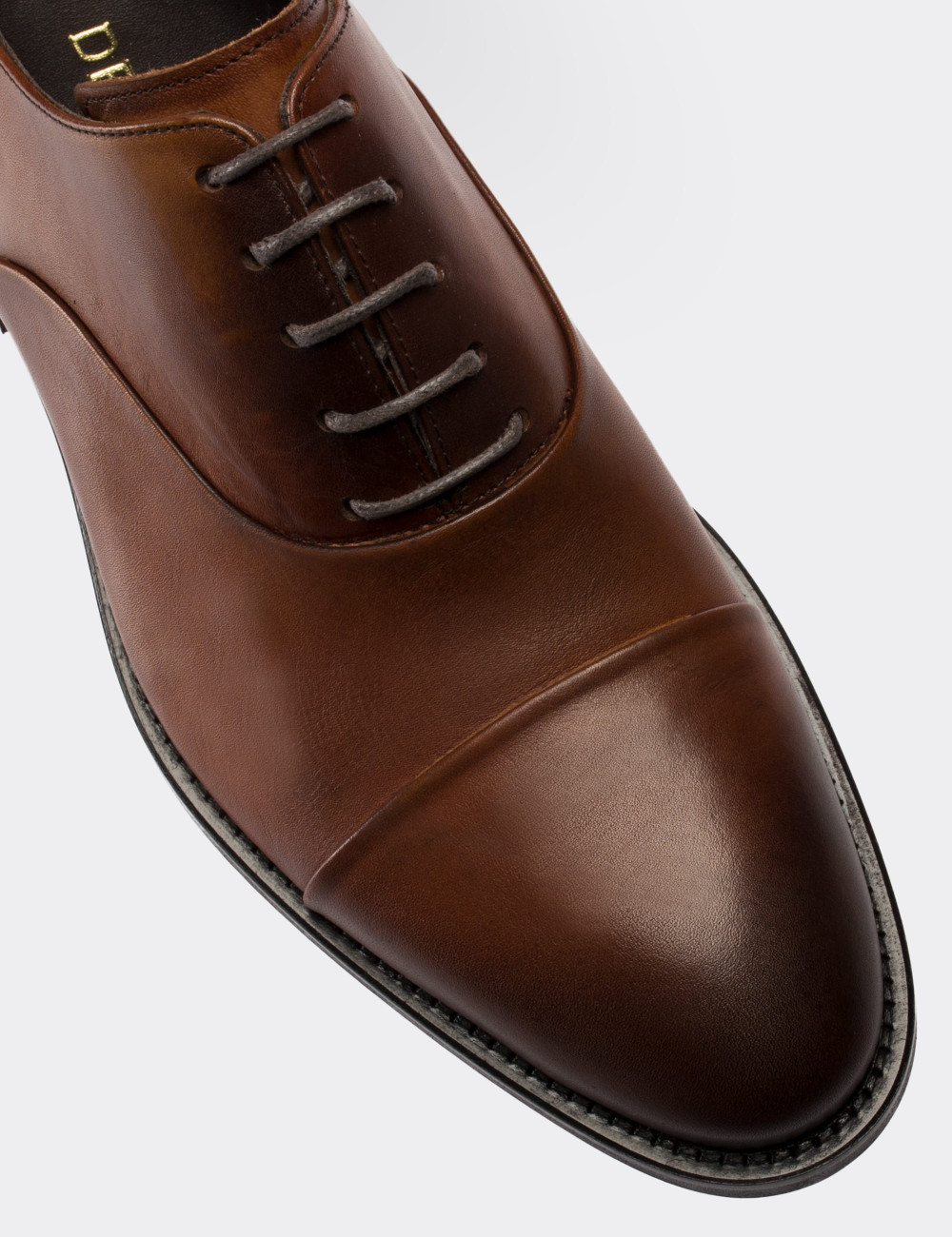 Tan  Leather Classic Shoes - 01026MTBAN03