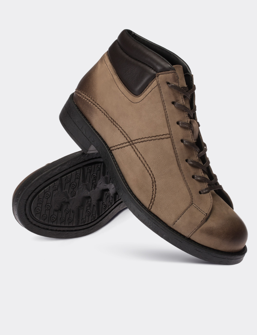 Sandstone Nubuck Leather  Boots - 01760MVZNC02