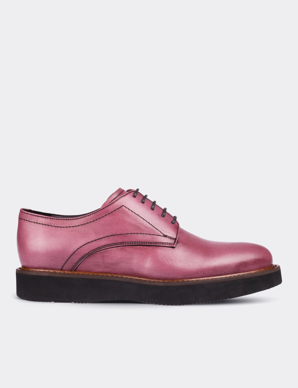 Pink  Leather Lace-up Shoes - 01430ZPMBE01