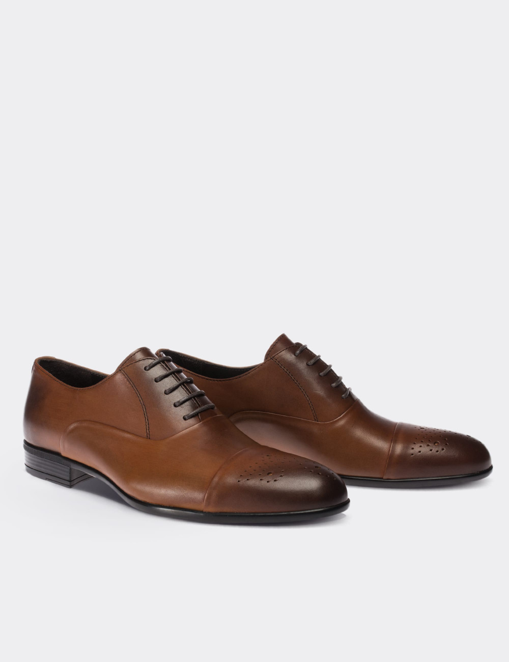 Brown  Leather Classic Shoes - 01653MKHVM02