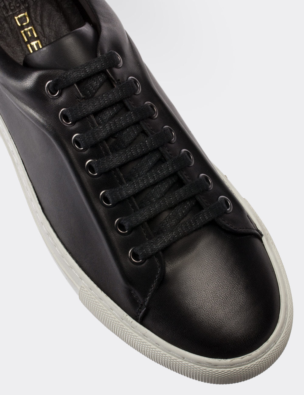 Black  Leather Sneakers - 01669MSYHC04