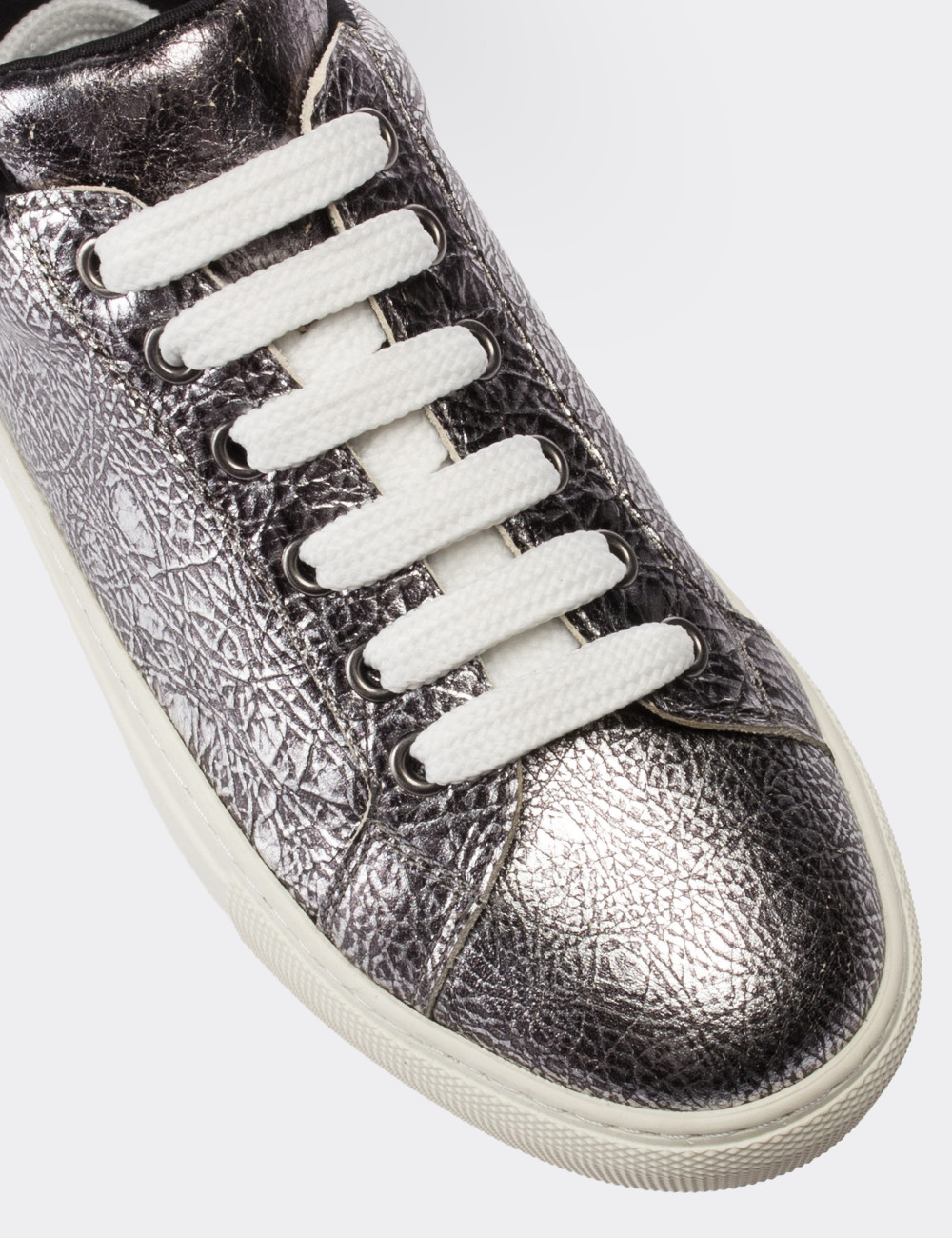 Gray  Leather  Sneakers - 01698ZGRIC01