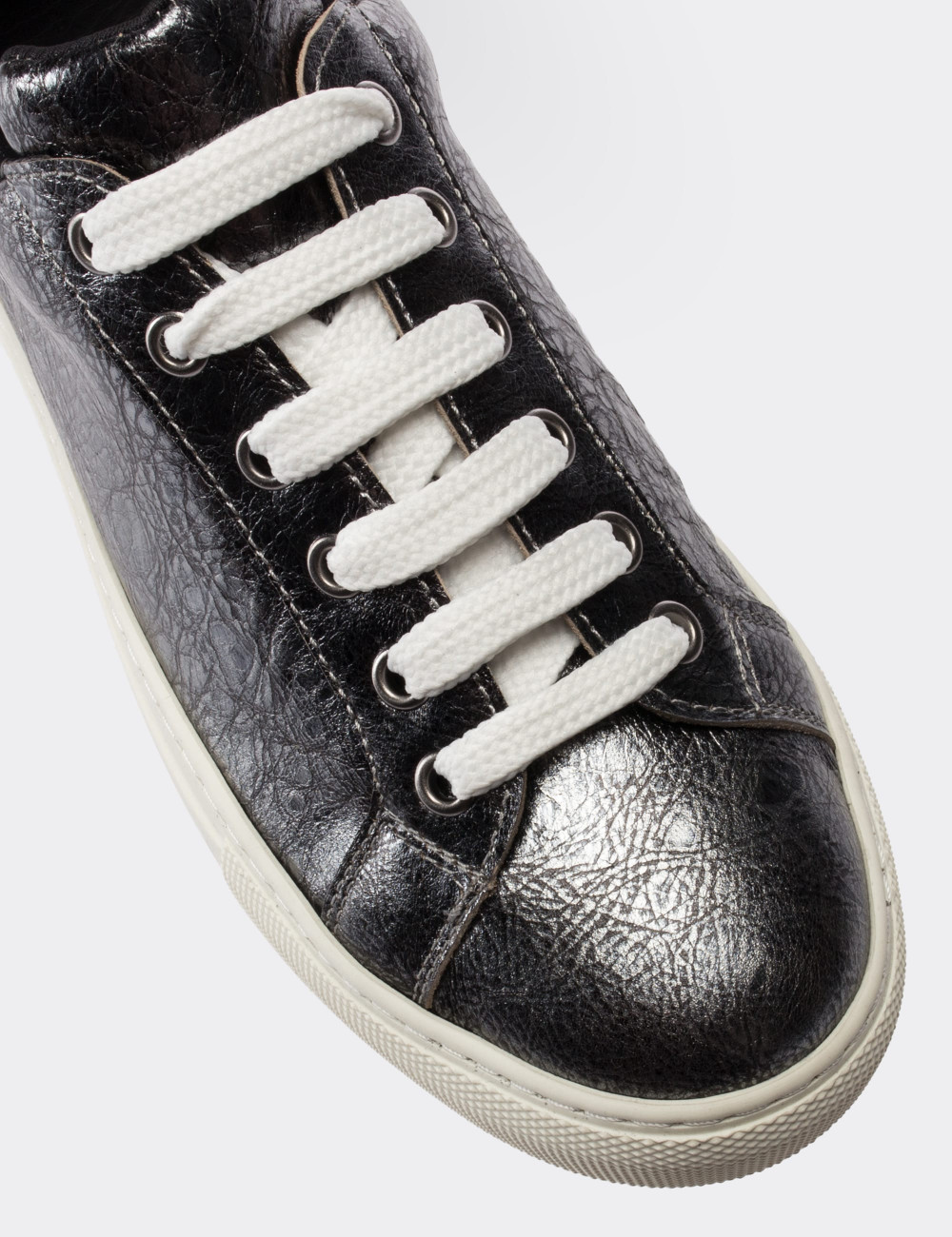 Gray  Leather Sneakers - 01698ZGRIC02