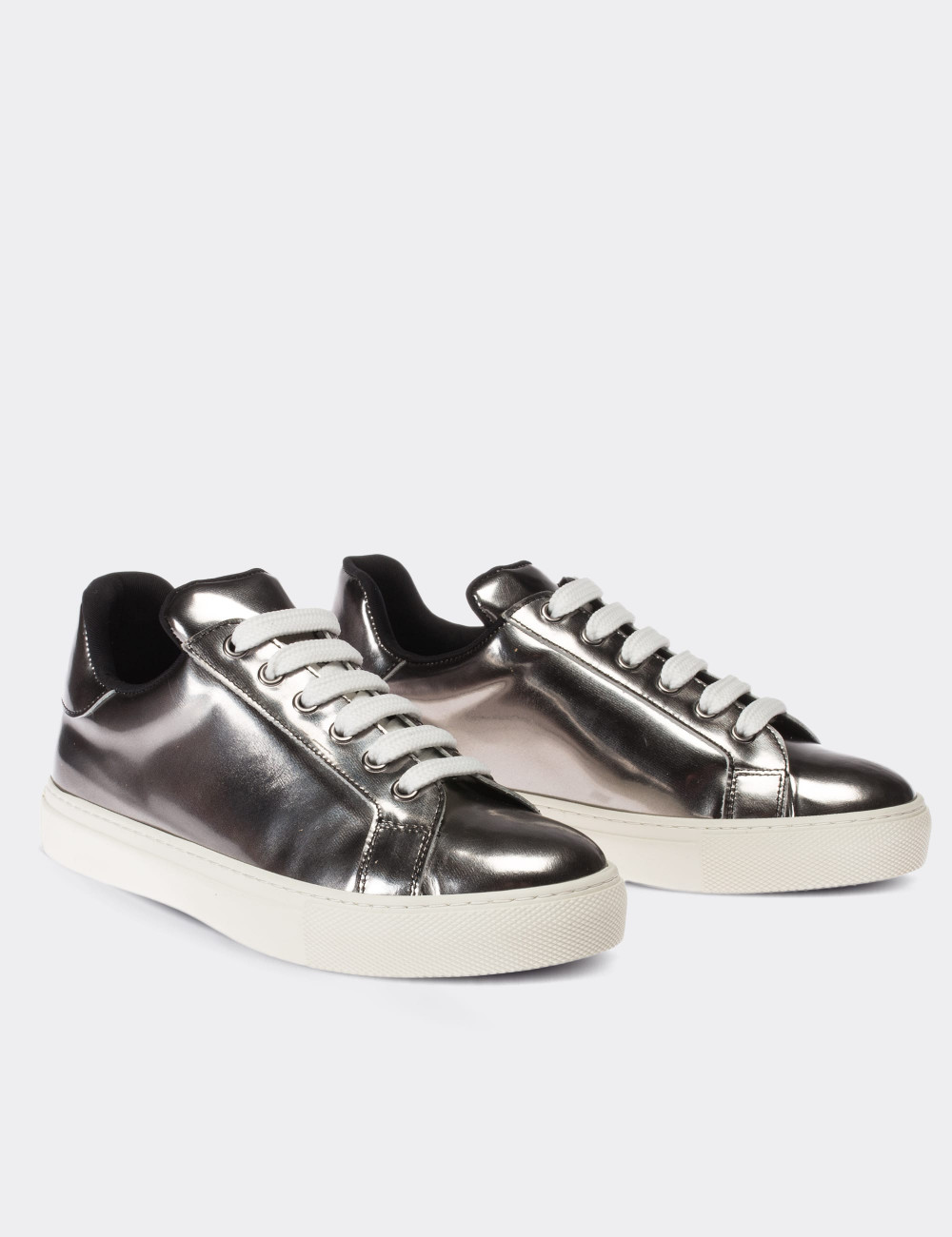 Gray  Leather Sneakers - 01698ZGRIC07