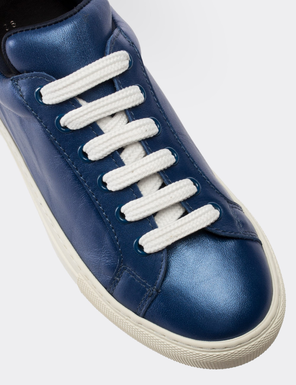 Blue  Leather Sneakers - 01698ZMVIC01