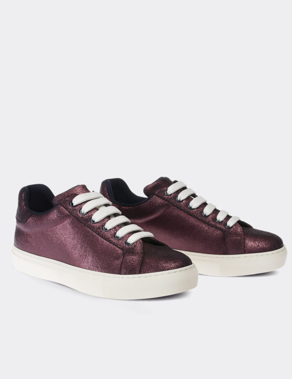 Purple Suede Leather Sneakers - 01698ZMORC01