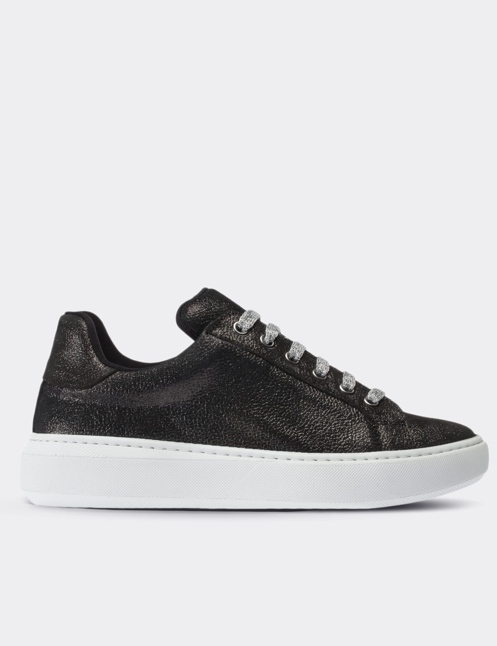 Black Suede Leather Sneakers - 01698ZSYHP02