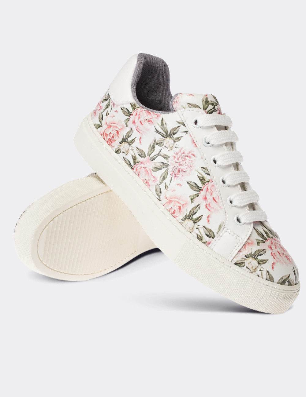White  Leather  Sneakers - 01698ZBYZC05
