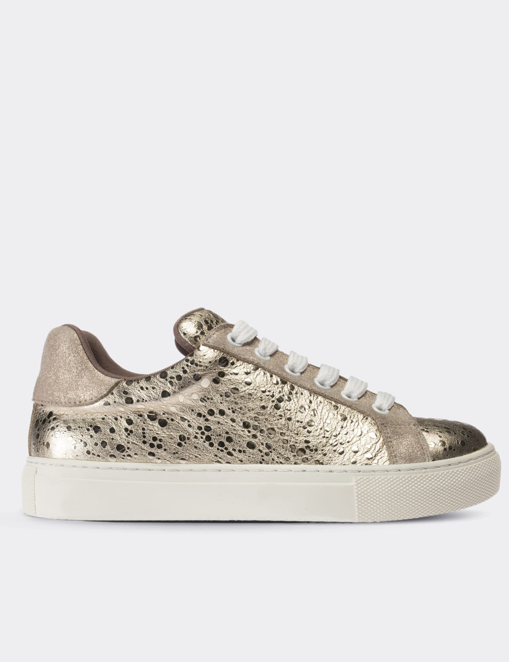 Gold  Leather Sneakers - 01698ZALTC03