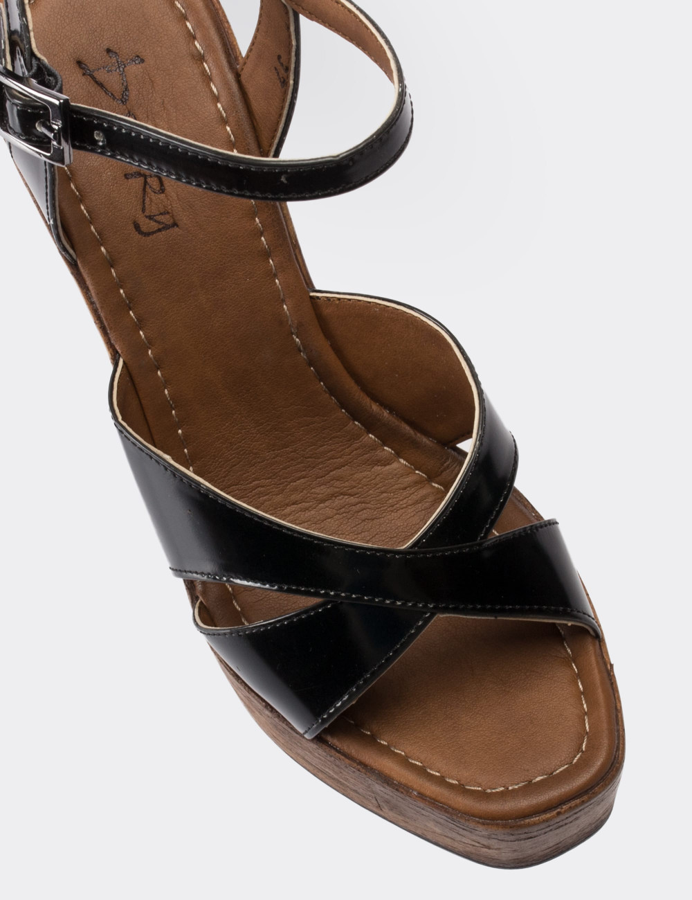 Black  Leather Sandals - 02051ZSYHC01