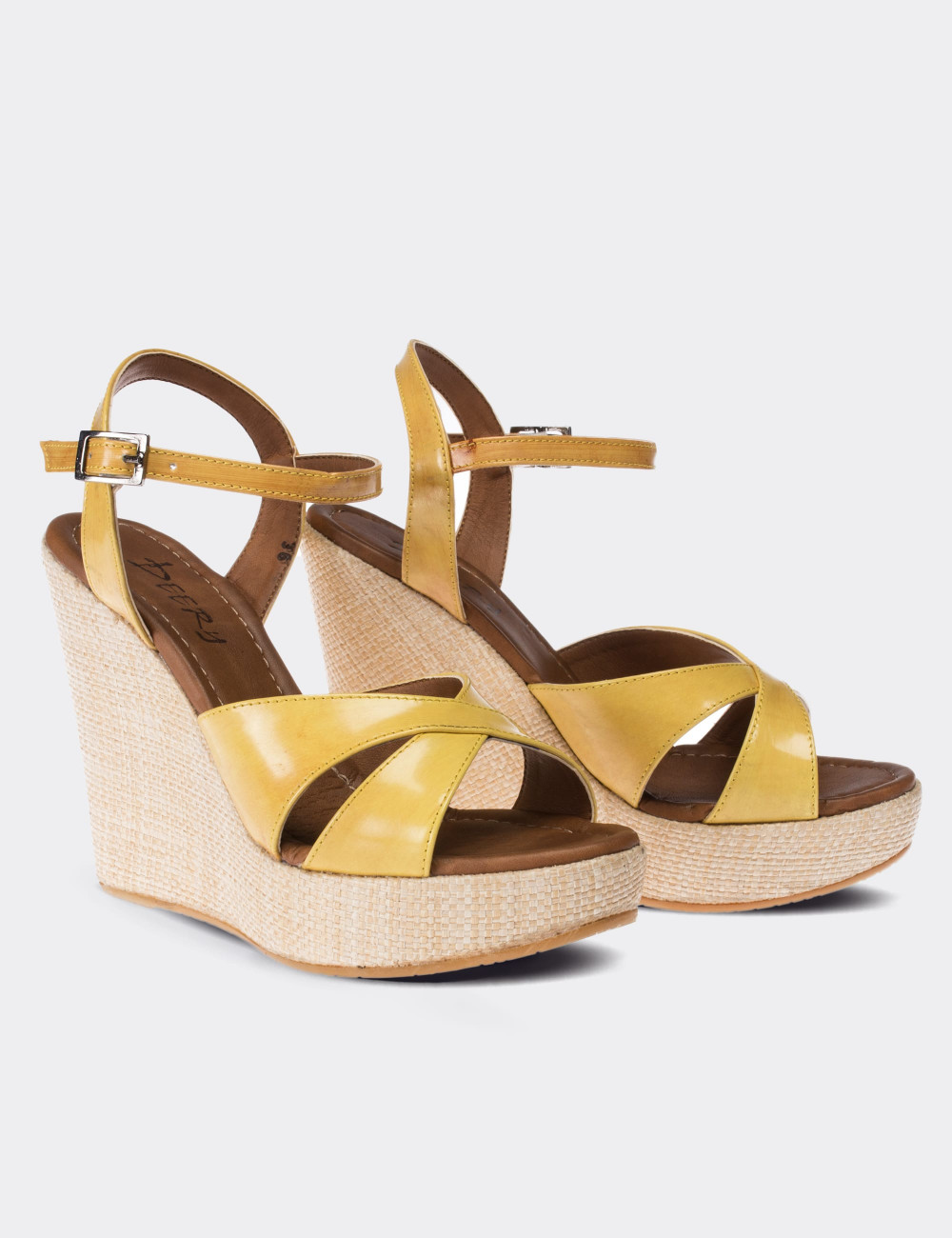 Yellow  Leather  Sandals - 02051ZSRIC01