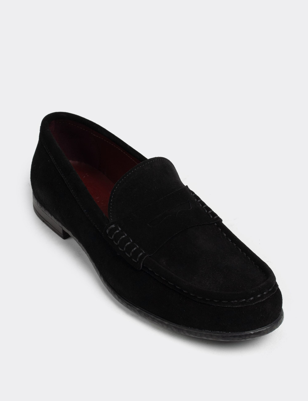 Black  Leather Loafers - 01510MSYHC01