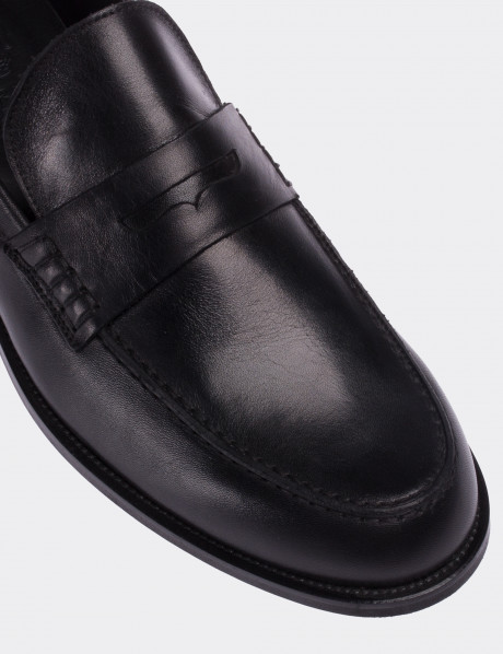 Black  Leather Loafers