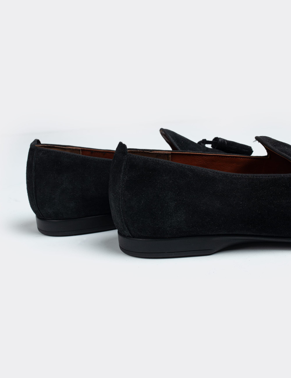 Navy Suede Leather Loafers - 01701MLCVC01