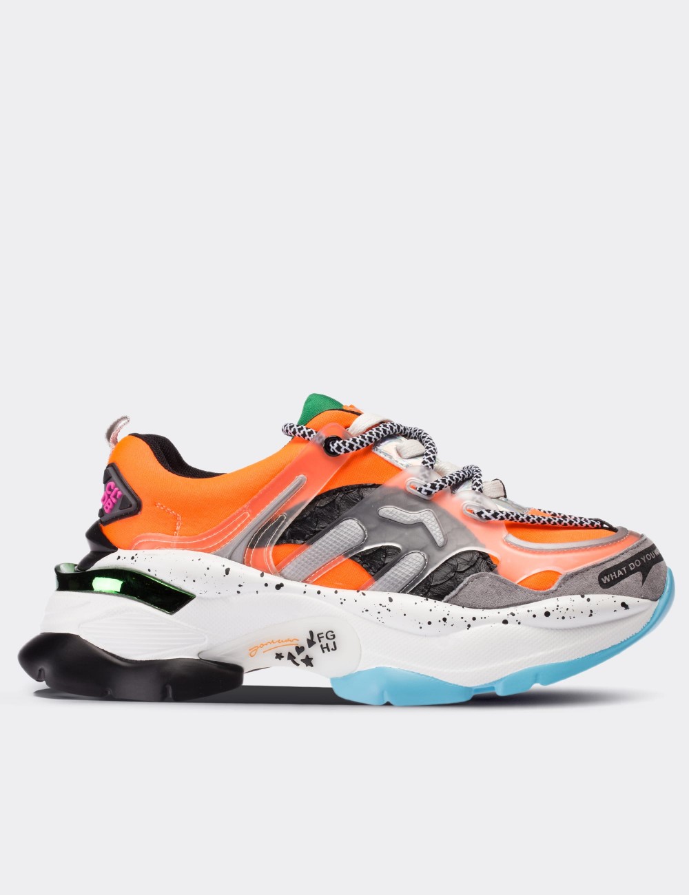 Orange Multi Colored Sneakers - K3026ZTRCT01