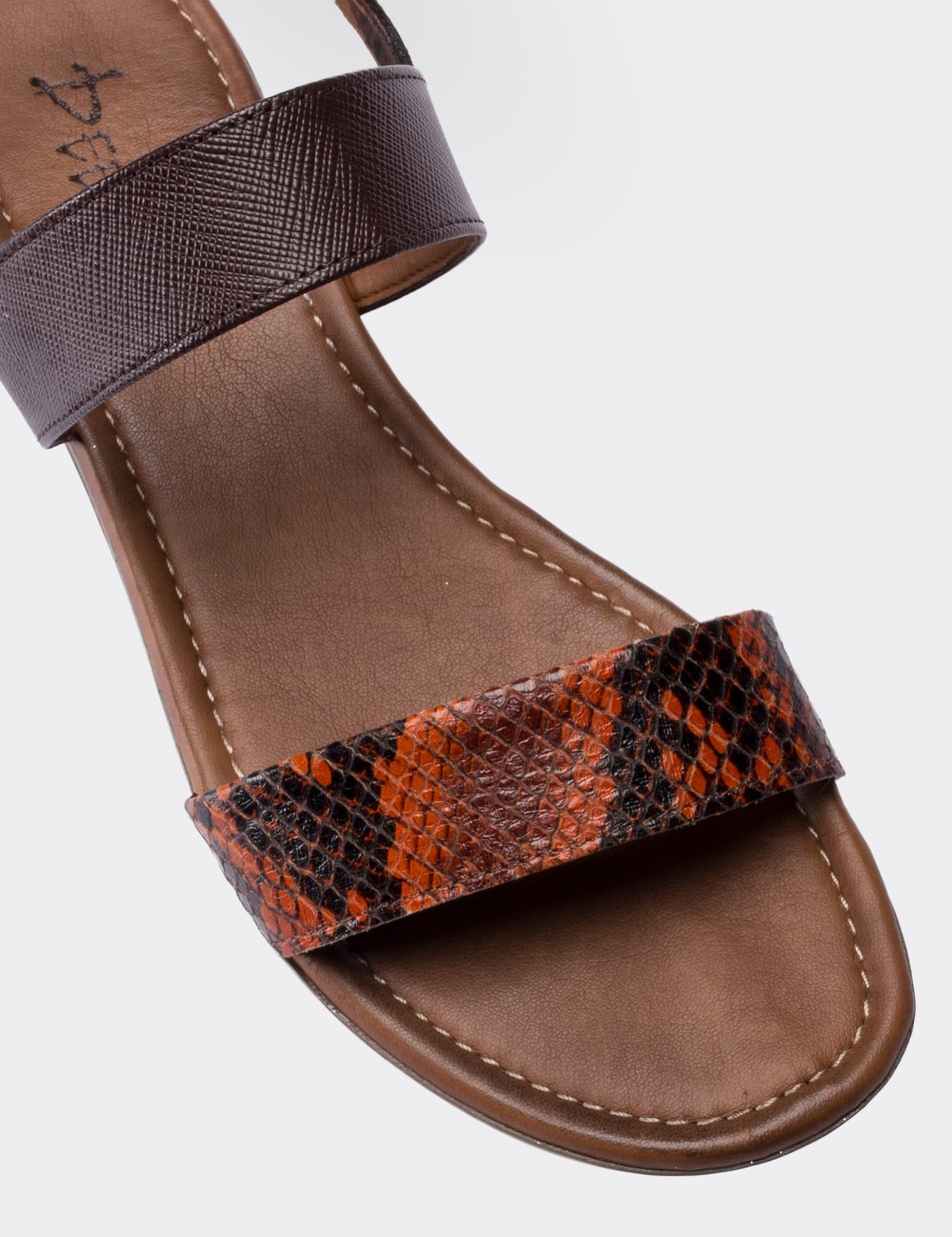 Orange  Leather Sandals - 02120ZTRCC01