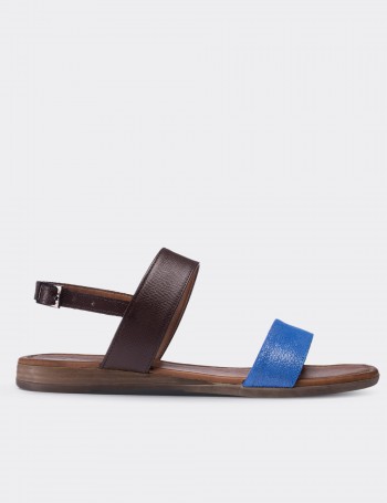 Blue  Leather Sandals - 02120ZMVIC01