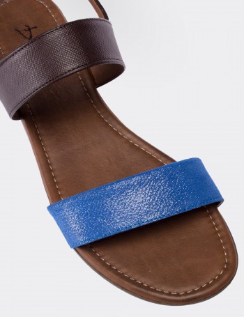 Blue  Leather Sandals - 02120ZMVIC01