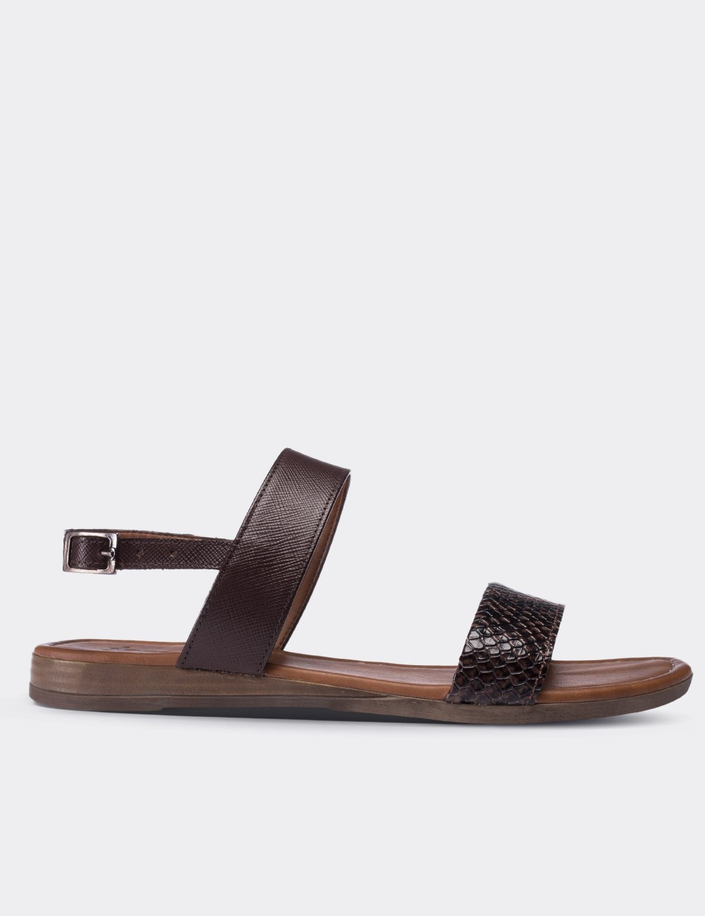 Brown  Leather Sandals - 02120ZKHVC01