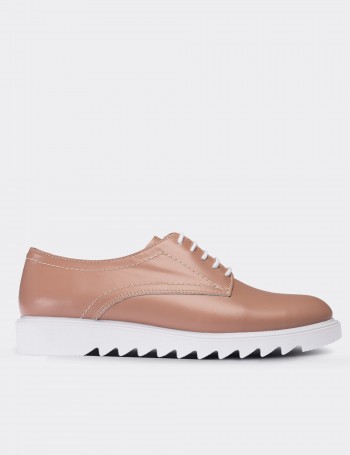 Sandstone  Leather Lace-up Shoes - 01430ZVZNP01