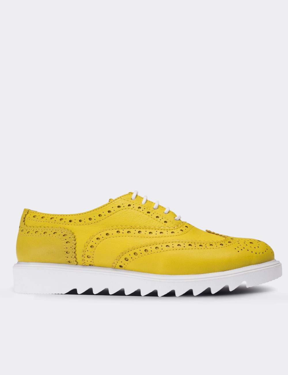 Yellow  Leather Oxford Shoes - 01418ZSRIP01