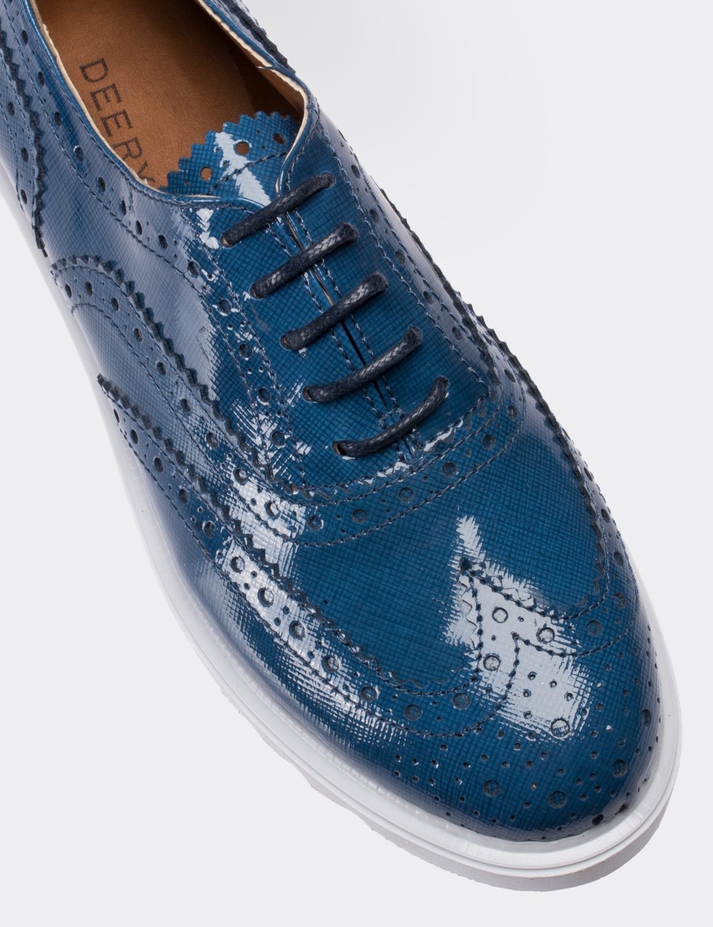 Blue Patent Leather Lace-up Shoes - 01418ZMVIP02