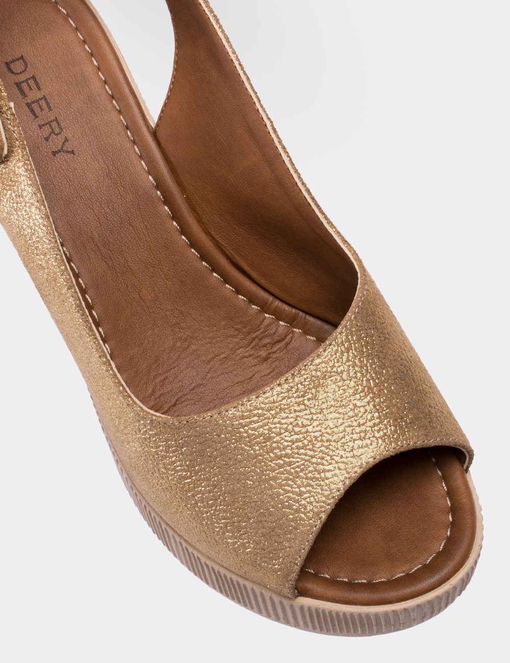 Gold  Leather  Sandals - 02127ZALTP01
