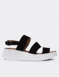 Black Suede Leather  Sandals