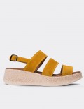 Yellow Suede Leather Sandals