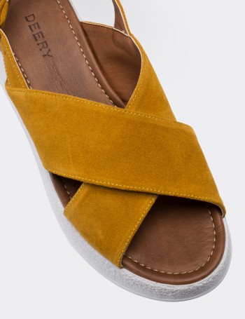 Brown Suede Leather Sandals - 02126ZHRDP01