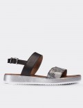 Gray  Leather  Sandals