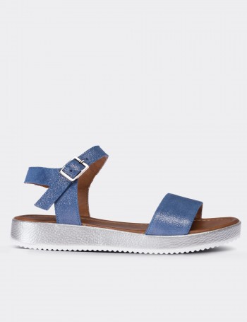 Blue  Leather Sandals - 02120ZMVIC03