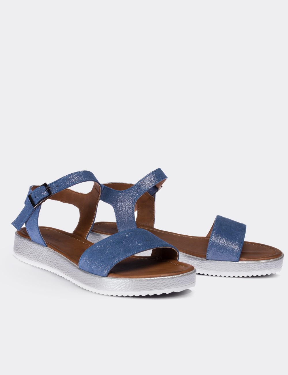 Blue  Leather Sandals - 02120ZMVIC03