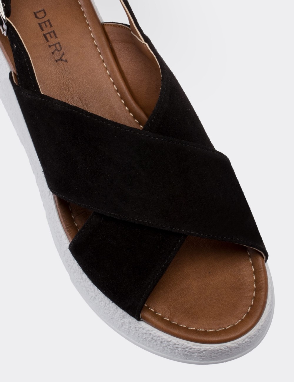 Black Suede Leather Sandals - 02126ZSYHP01
