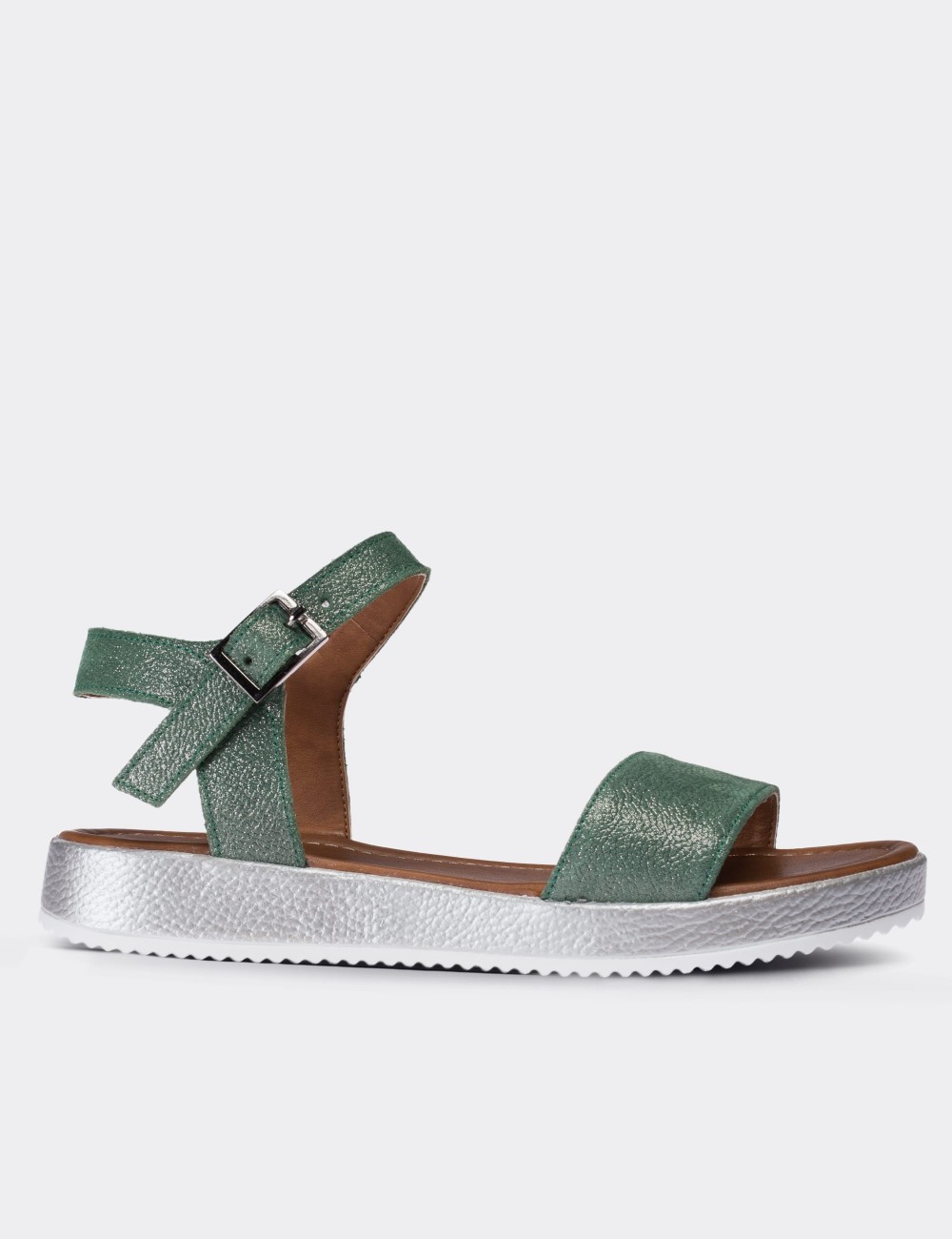 Green  Leather  Sandals - 02120ZYSLC01