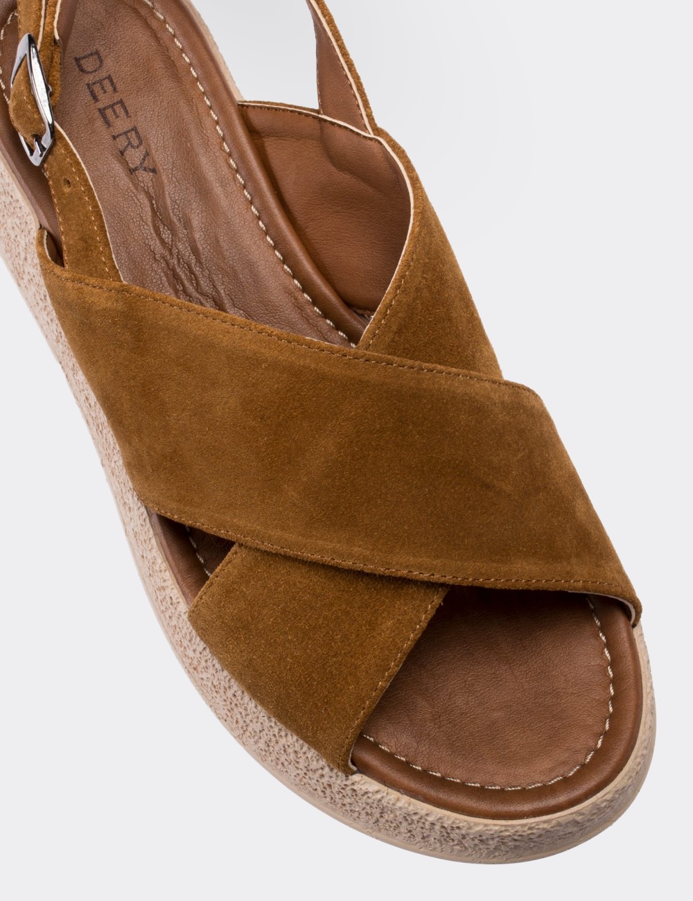 Tan Suede Leather  Sandals - 02126ZTBAP01