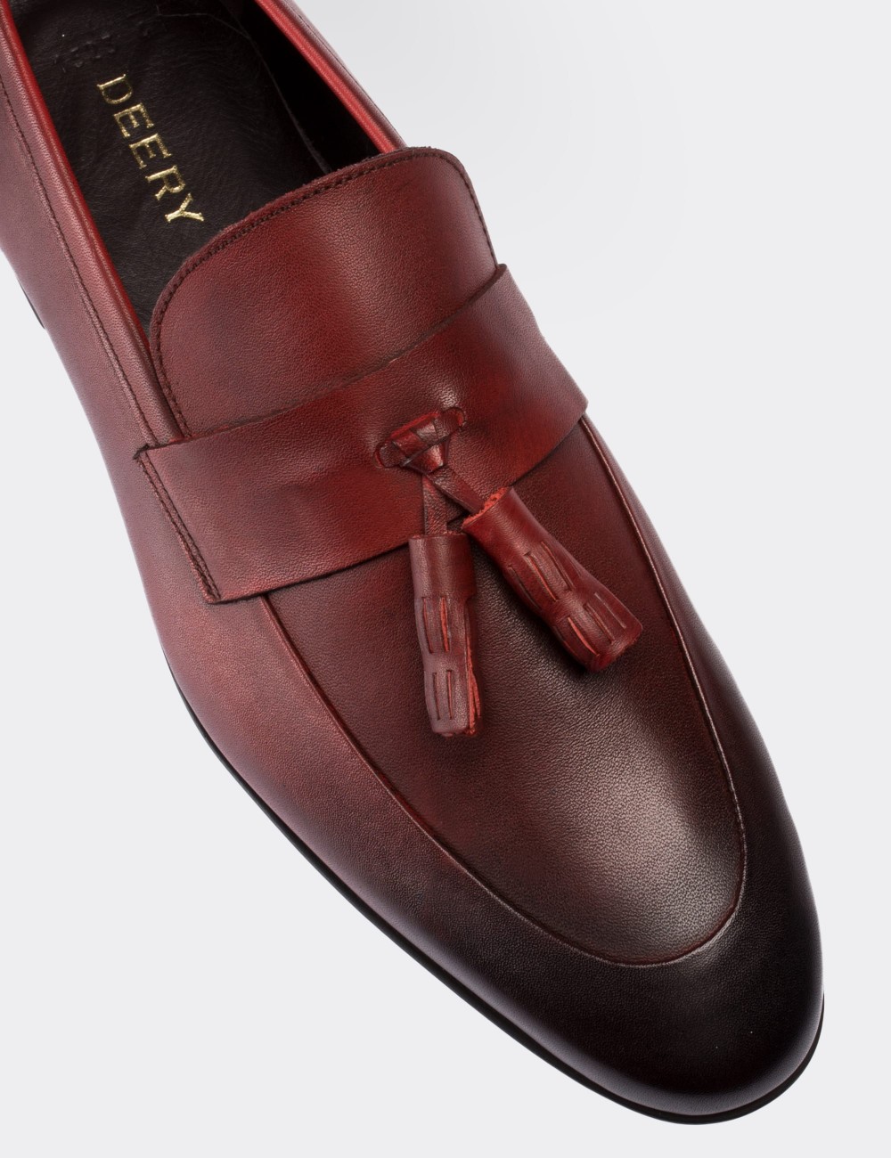 Burgundy  Leather Loafers - 01523MBRDC01
