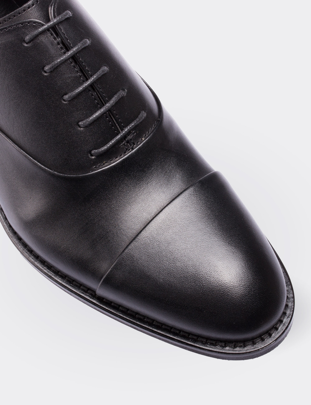 Black  Leather Classic Shoes - 01026MSYHN01