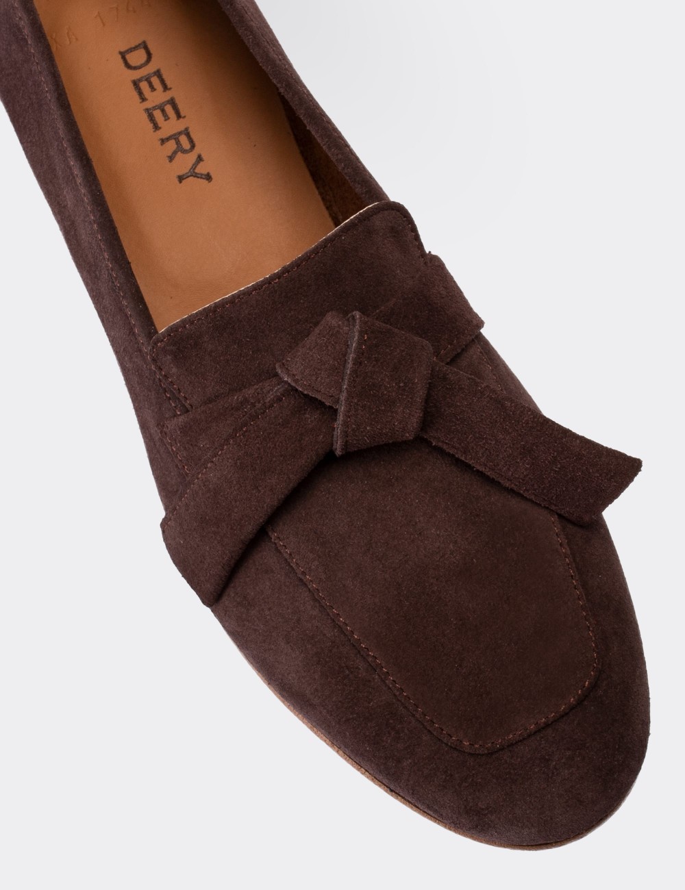 Brown Suede Leather Loafers - 01744ZKHVM01