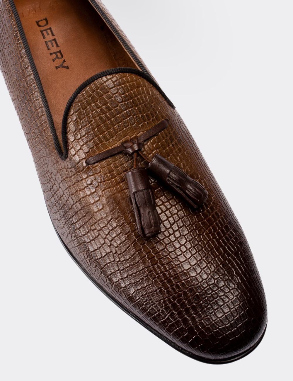 Brown  Leather Croco Loafers - 01702MKHVC04