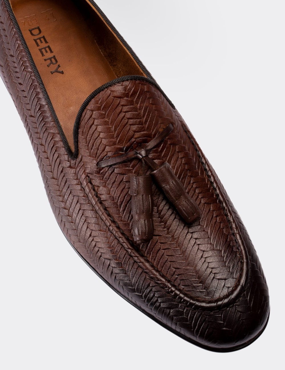Brown  Leather Loafers - 01701MKHVC06