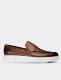 Tan  Leather Comfort Loafers