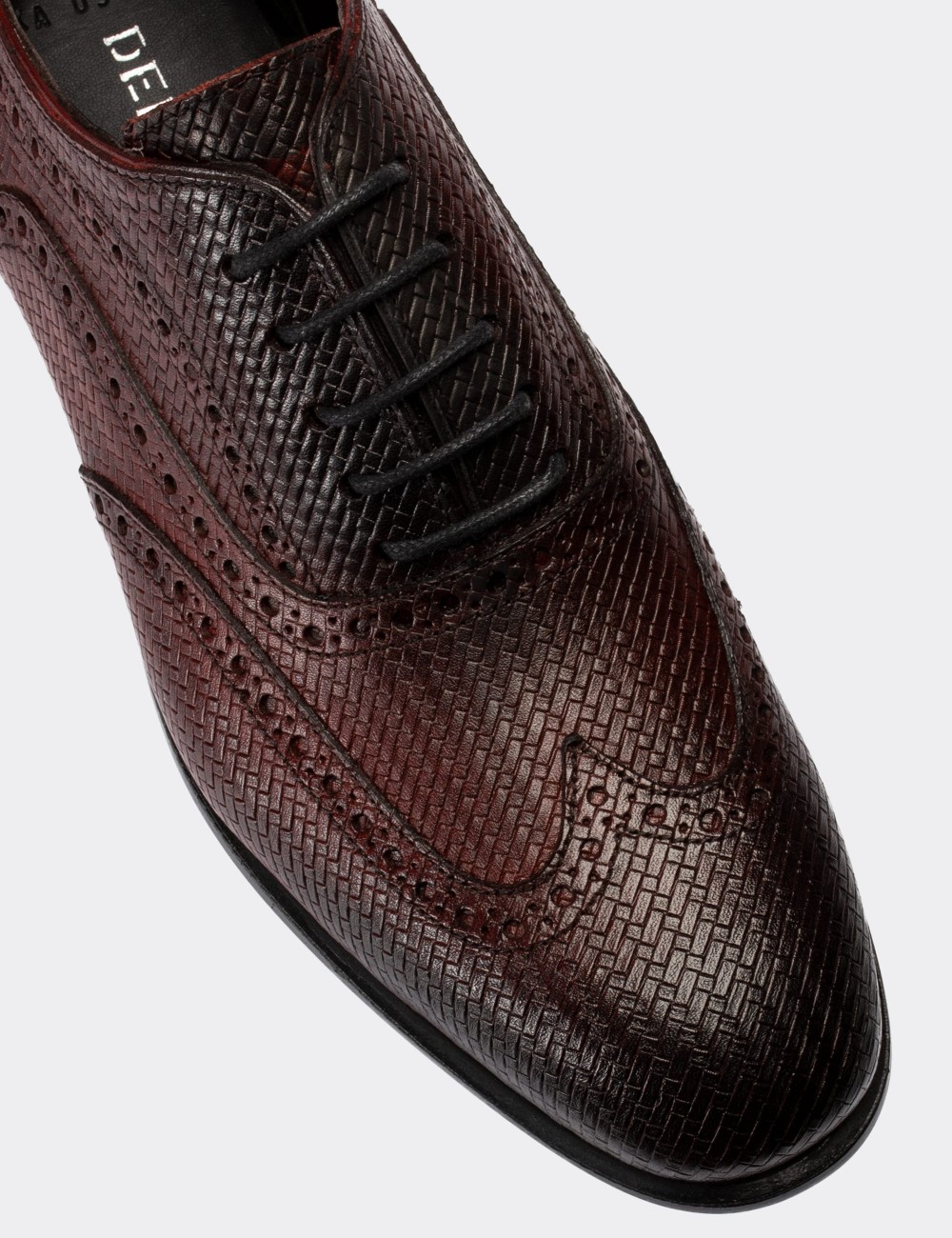 Burgundy  Leather Classic Shoes - 01511MBRDC01