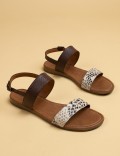 Beige  Leather  Sandals