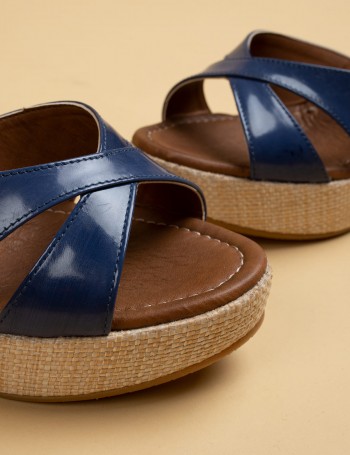 CD H-TOWN SANDAL GREY BLUE CALFSKIN