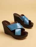 Blue  Leather  Sandals