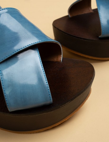 Blue  Leather  Sandals
