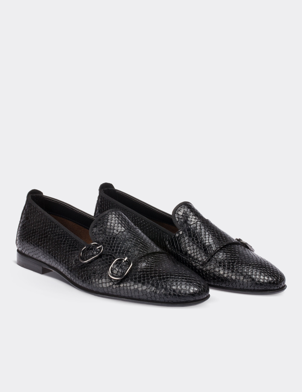 Black  Leather Loafers - 01611ZSYHM01