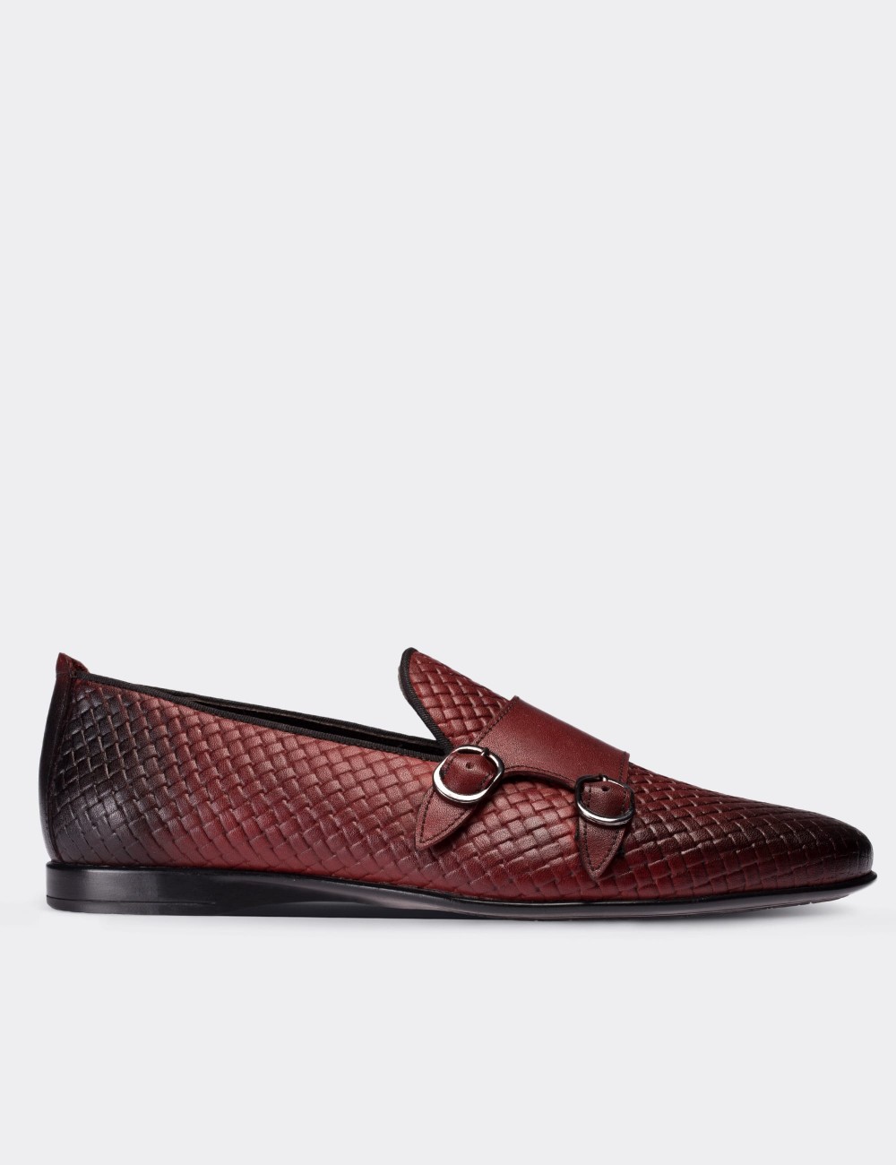 Burgundy  Leather Loafers - 01705MBRDC02