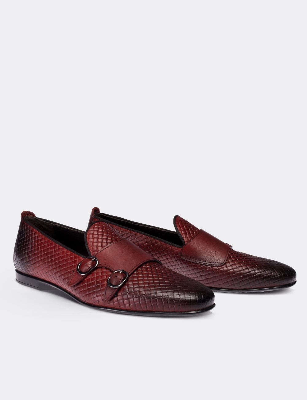 Burgundy  Leather Loafers - 01705MBRDC02